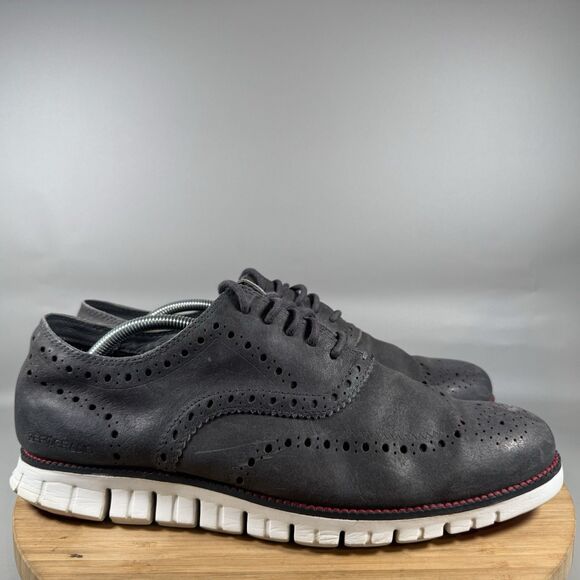 Cole Haan Zerogrand Wingtip Mens Black Nubuck Oxford Sz 11 M C25590 - Picture 1 of 8